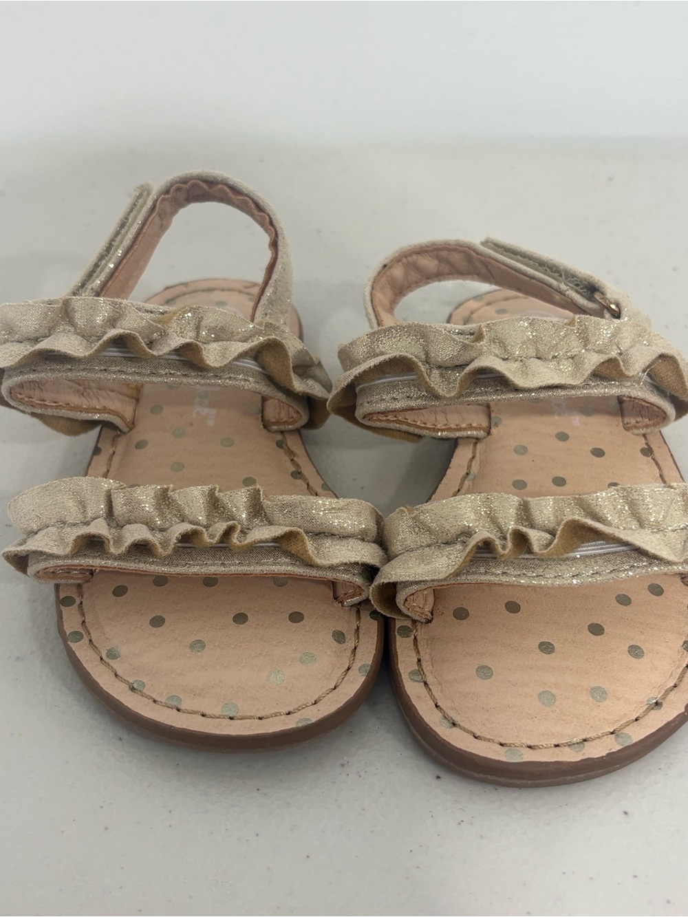 Cat & Jack Metallic Gold Ruffle Strap Sandals